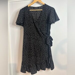 Polka Dot Wrap Dress Large